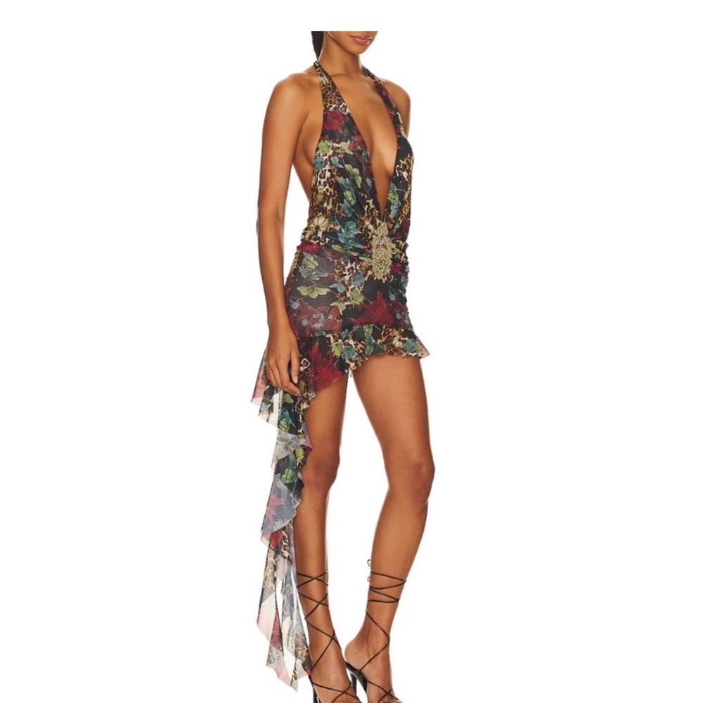 Jaded London Cindy dress in dark cheetah
